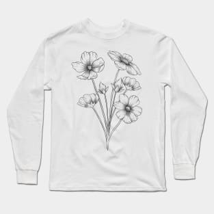 Cosmos Line Art Long Sleeve T-Shirt